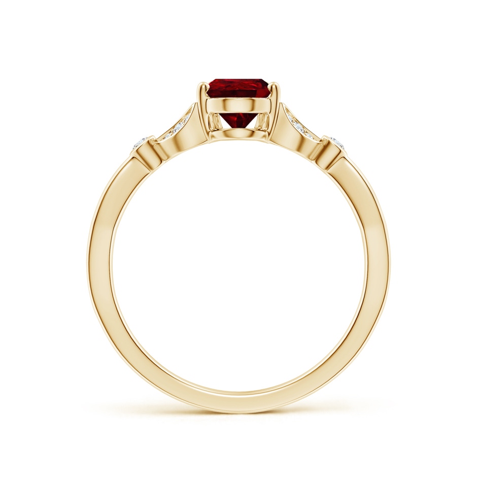 7x5mm AAAA Nature-Inspired Pear Ruby Engagement Ring with Leaf Motifs in Yellow Gold side 199
