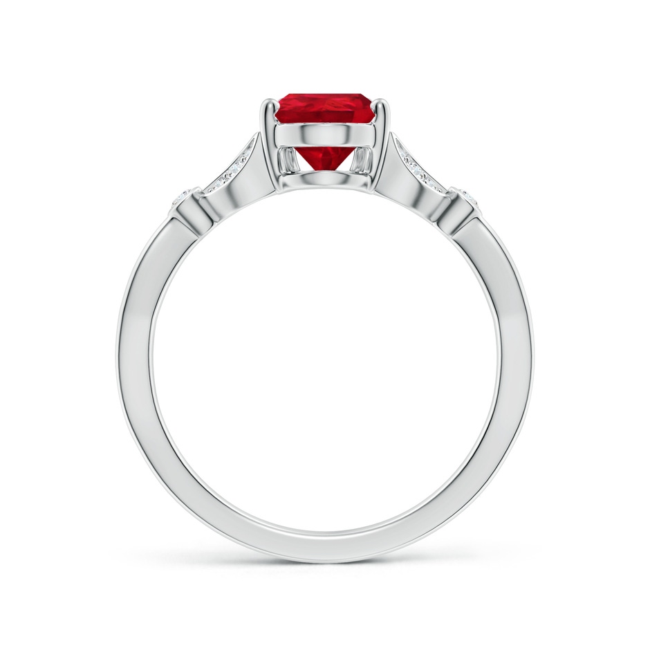 8x6mm AAA Nature-Inspired Pear Ruby Engagement Ring with Leaf Motifs in White Gold side 199
