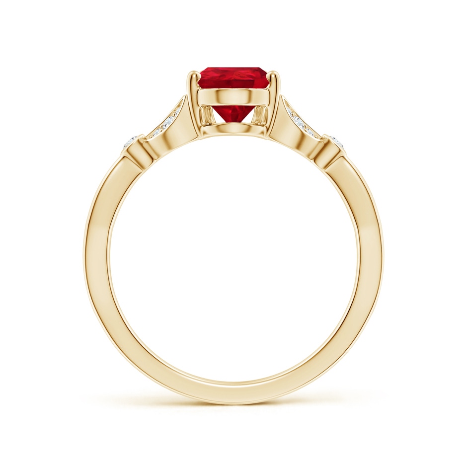 8x6mm AAA Nature-Inspired Pear Ruby Engagement Ring with Leaf Motifs in Yellow Gold side 199