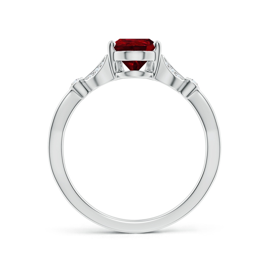 8x6mm AAAA Nature-Inspired Pear Ruby Engagement Ring with Leaf Motifs in White Gold side 199