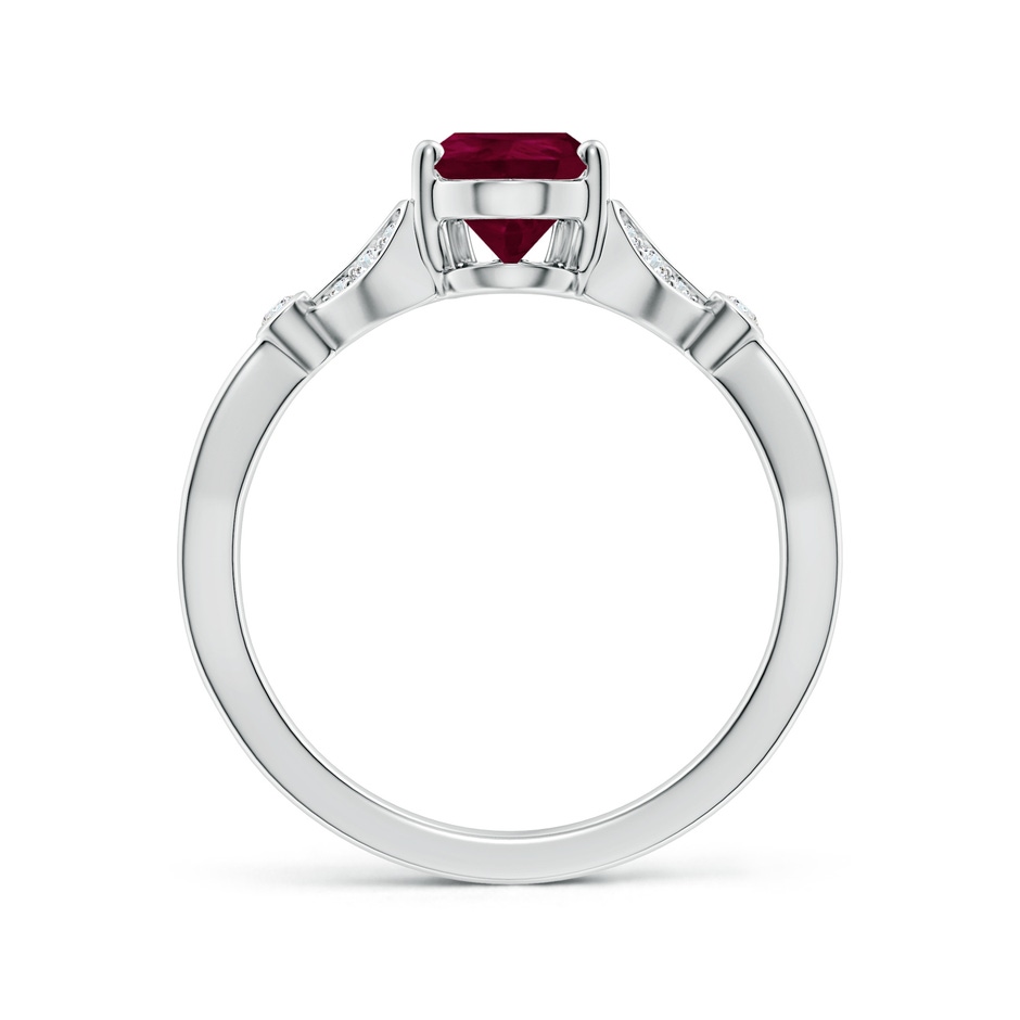 9x7mm A Nature-Inspired Pear Ruby Engagement Ring with Leaf Motifs in White Gold side 199