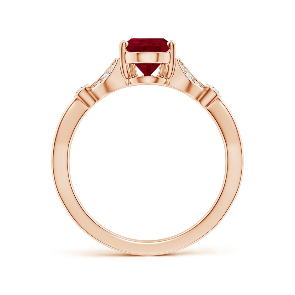 9x7mm AA Nature-Inspired Pear Ruby Engagement Ring with Leaf Motifs in Rose Gold side 199