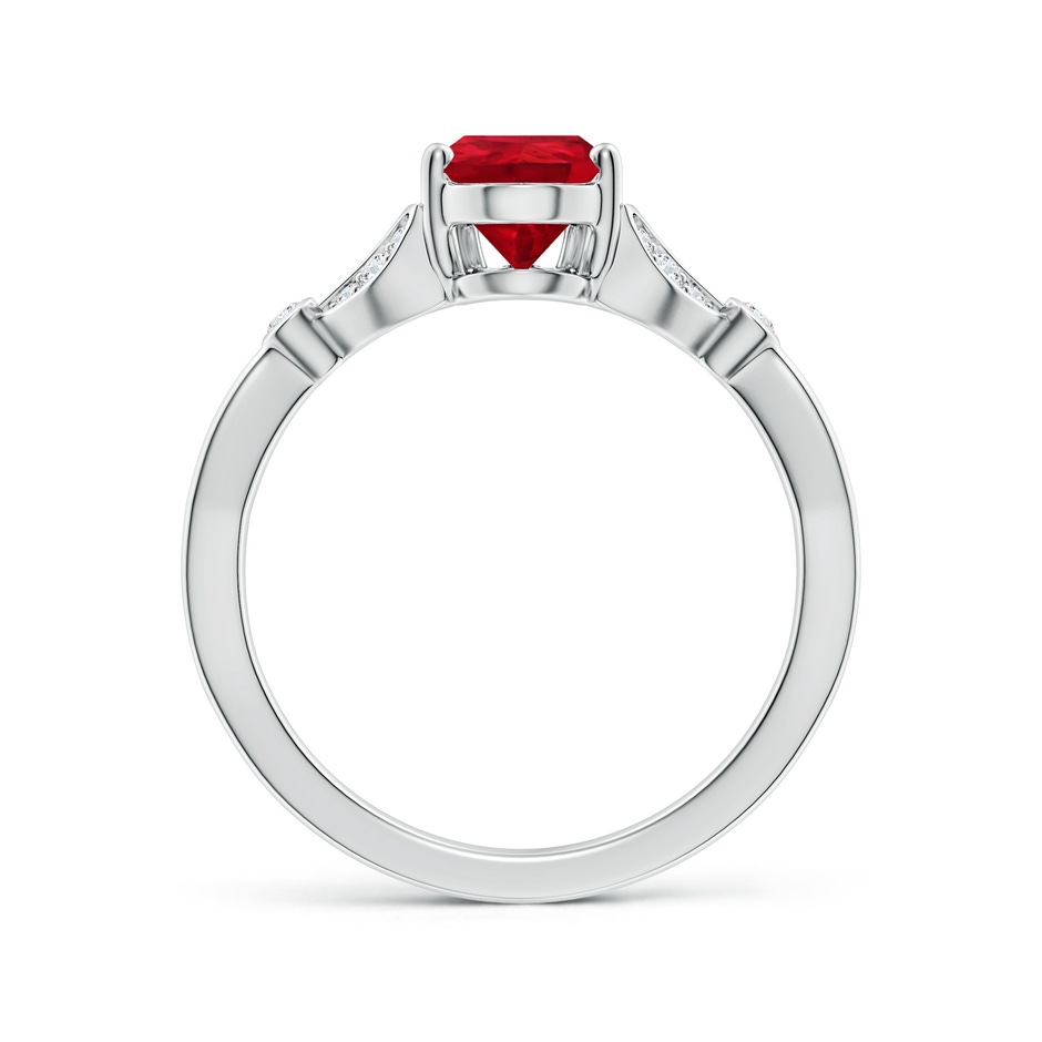 9x7mm AAA Nature-Inspired Pear Ruby Engagement Ring with Leaf Motifs in White Gold side 199