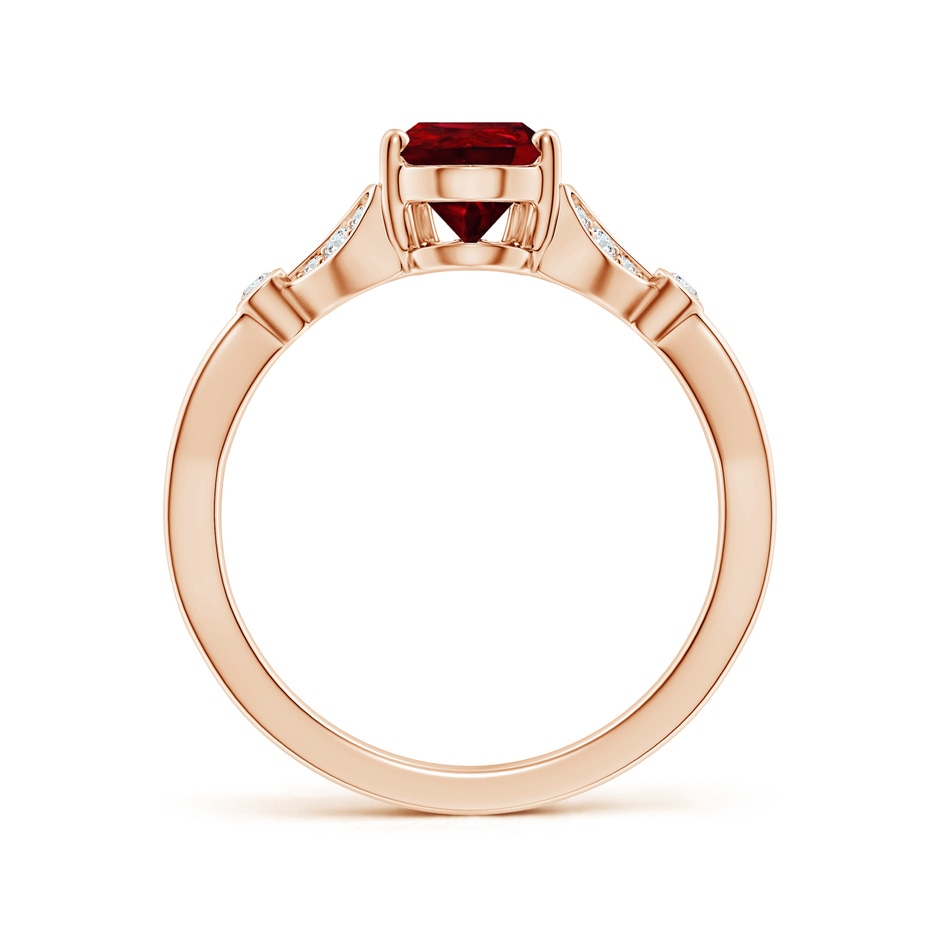 9x7mm AAAA Nature-Inspired Pear Ruby Engagement Ring with Leaf Motifs in Rose Gold side 199
