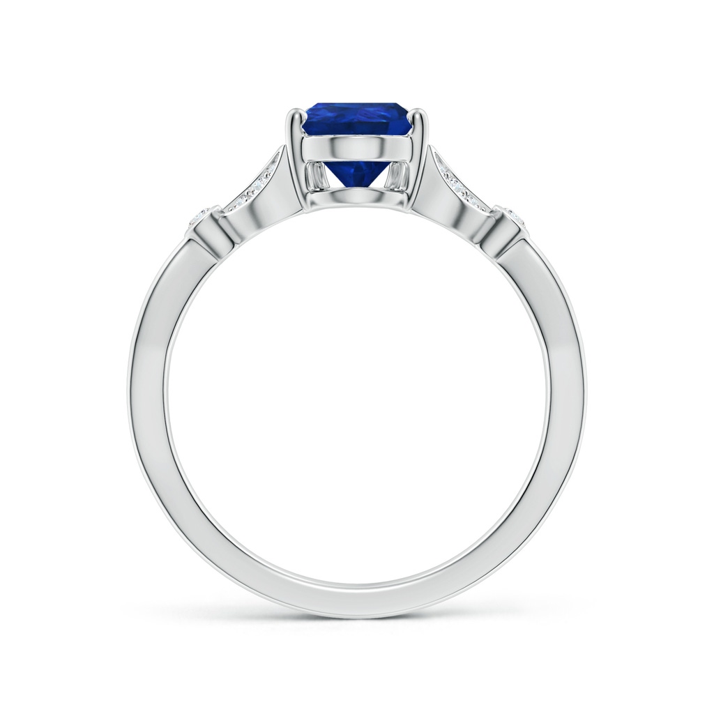 8x6mm AAA Nature-Inspired Pear Blue Sapphire Engagement Ring with Leaf Motifs in White Gold Side 199