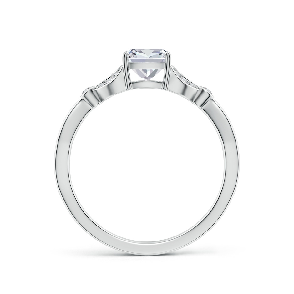 7x5mm HSI2 Nature-Inspired Cushion rectangular Diamond Engagement Ring with Leaf Motifs in White Gold side 199