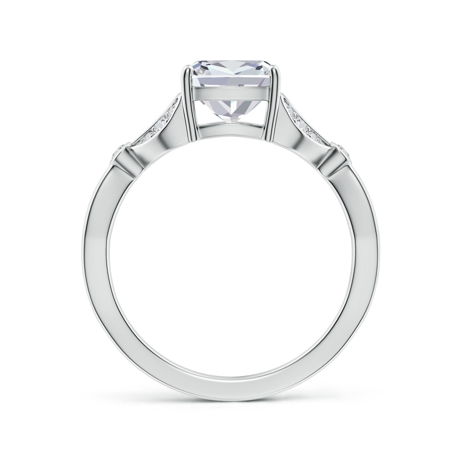 8.5x6.5mm HSI2 Nature-Inspired Cushion rectangular Diamond Engagement Ring with Leaf Motifs in White Gold side 199