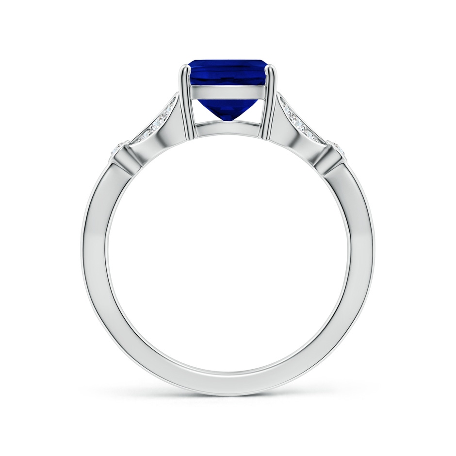 9x7mm Lab-Grown Nature-Inspired Cushion Rectangular Blue Sapphire Engagement Ring with Leaf Motifs in White Gold side 199