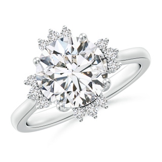 9.2mm HSI2 Prong-Set Round Diamond Halo Engagement Ring in P950 Platinum