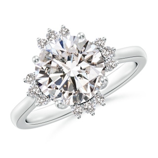 9.2mm IJI1I2 Prong-Set Round Diamond Halo Engagement Ring in P950 Platinum