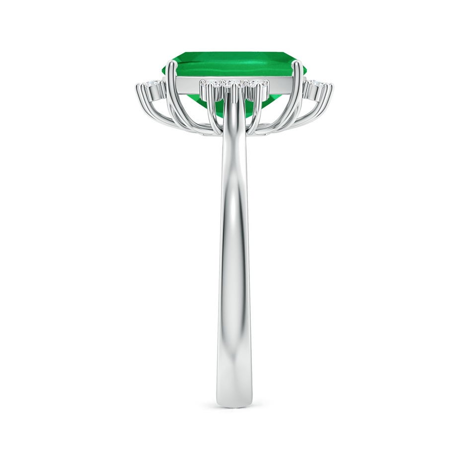 10x8mm AA Prong-Set Cushion Rectangular Emerald Halo Engagement Ring in White Gold side 299
