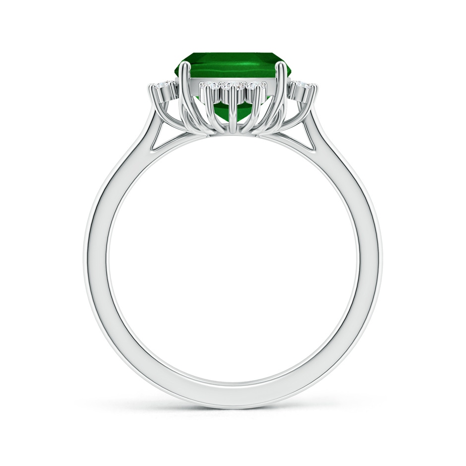 10x8mm AAAA Prong-Set Cushion Rectangular Emerald Halo Engagement Ring in P950 Platinum side 199