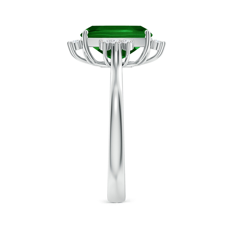 10x8mm AAAA Prong-Set Cushion Rectangular Emerald Halo Engagement Ring in P950 Platinum side 299