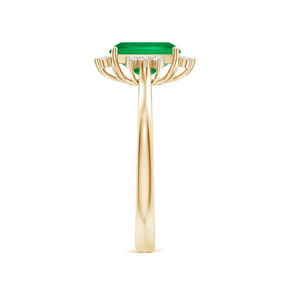 8x6mm AAA Prong-Set Cushion Rectangular Emerald Halo Engagement Ring in Yellow Gold side 299