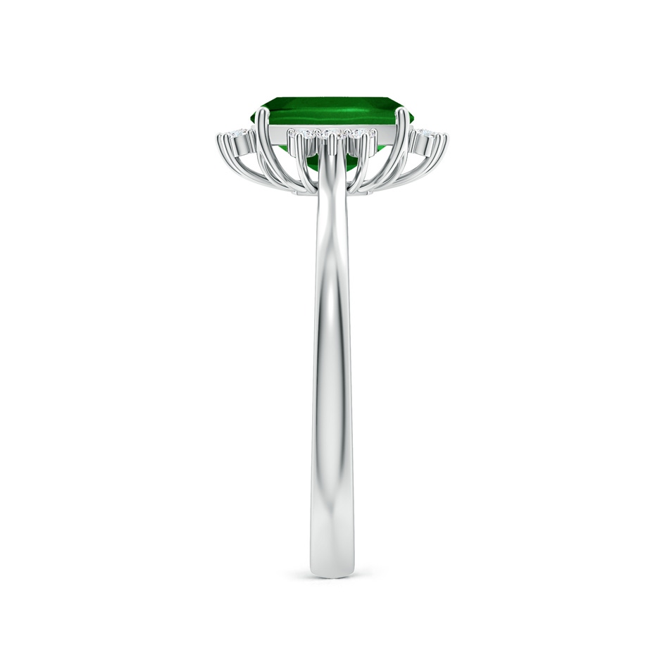 8x6mm AAAA Prong-Set Cushion Rectangular Emerald Halo Engagement Ring in P950 Platinum side 299
