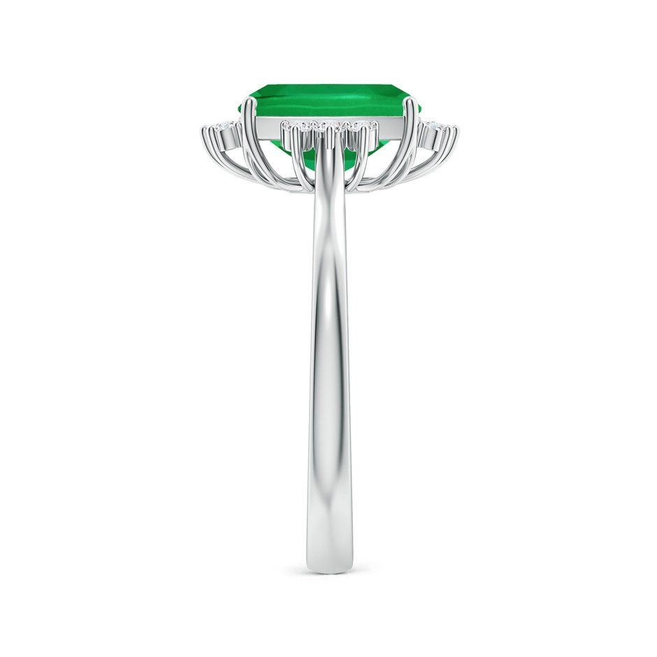 9x7mm AA Prong-Set Cushion Rectangular Emerald Halo Engagement Ring in P950 Platinum side 299