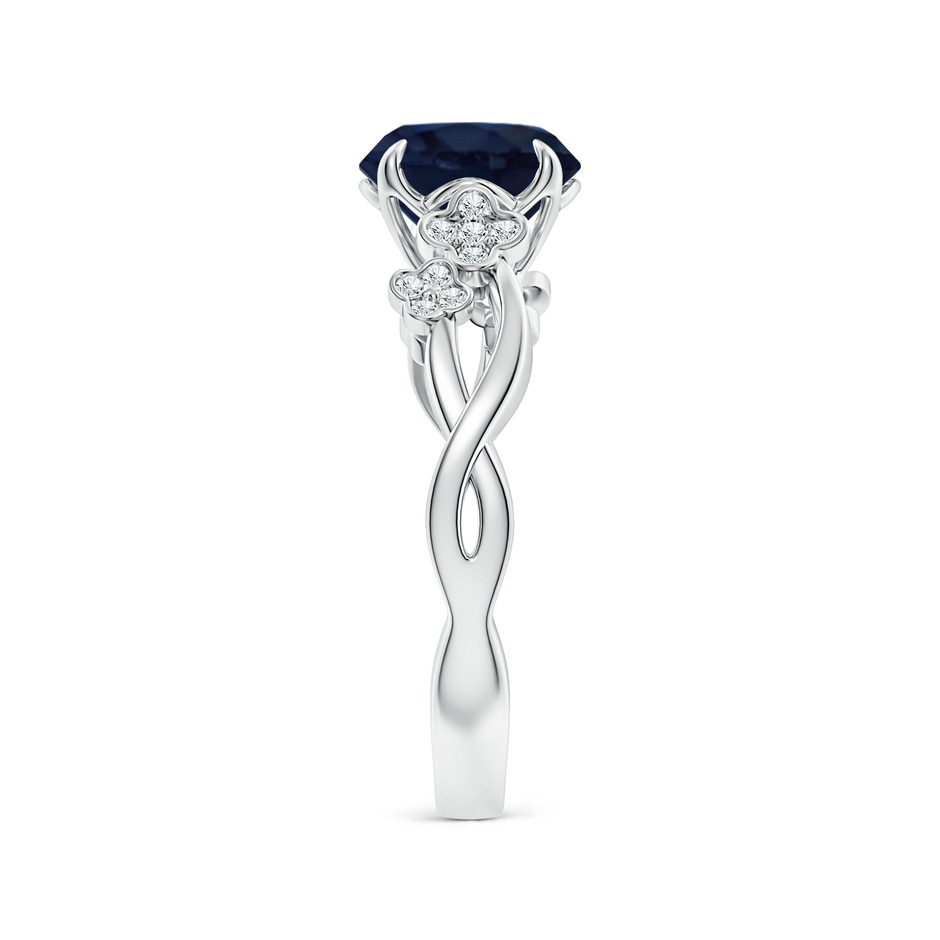 8mm A Nature-Inspired Round Blue Sapphire Floral Engagement Ring in White Gold side 299