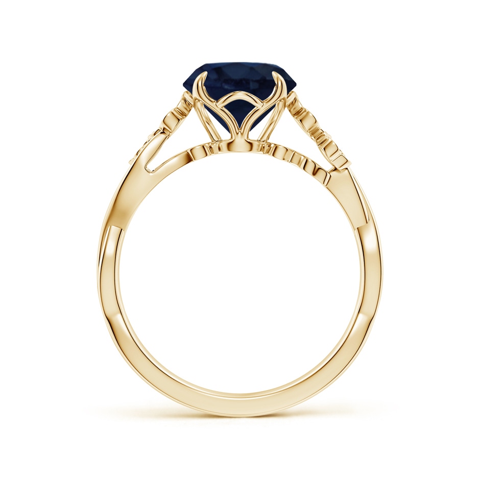 8mm A Nature-Inspired Round Blue Sapphire Floral Engagement Ring in Yellow Gold side 199