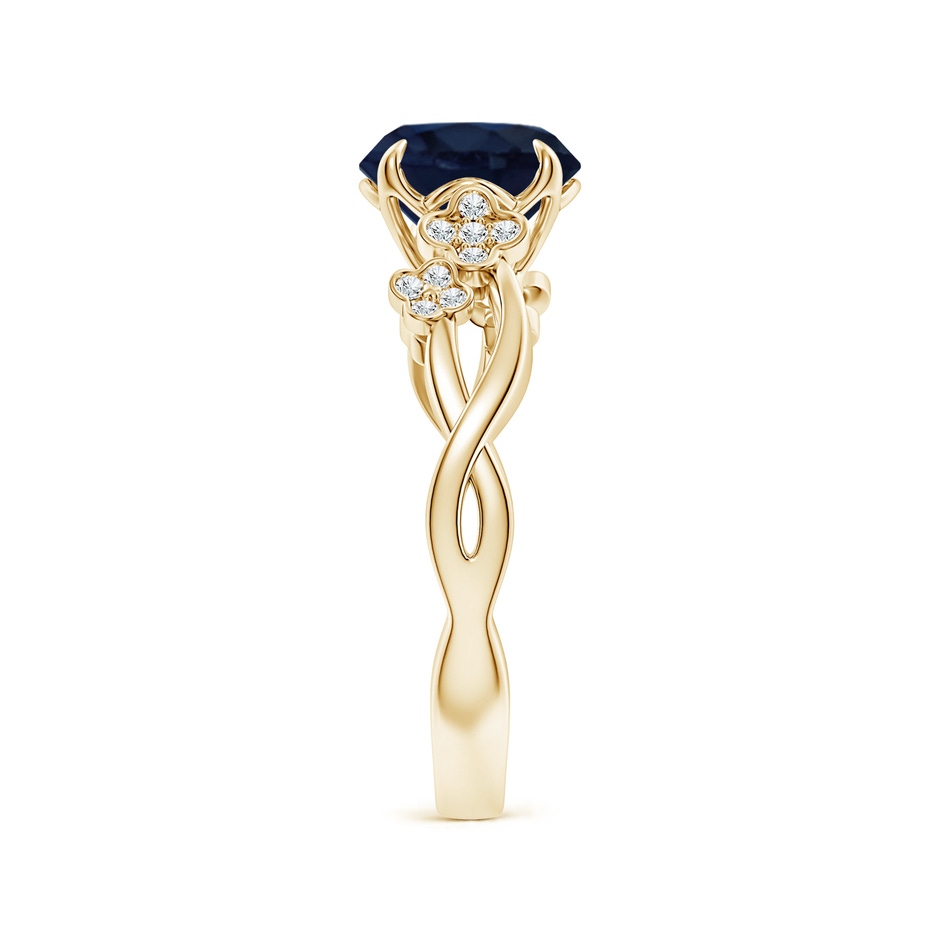 8mm A Nature-Inspired Round Blue Sapphire Floral Engagement Ring in Yellow Gold side 299