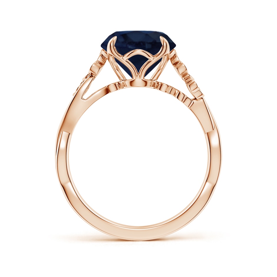 9mm A Nature-Inspired Round Blue Sapphire Floral Engagement Ring in Rose Gold side 199