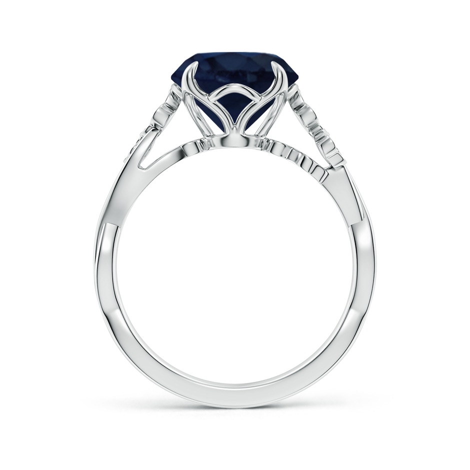 9mm A Nature-Inspired Round Blue Sapphire Floral Engagement Ring in White Gold side 199
