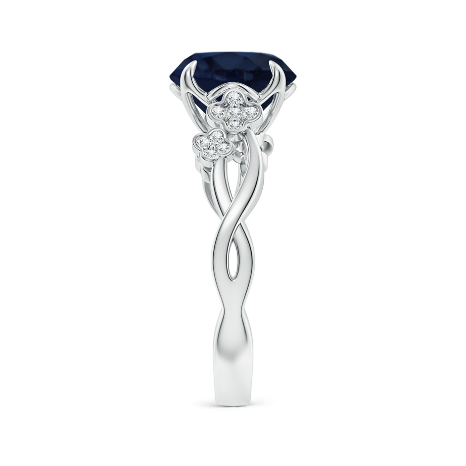 9mm A Nature-Inspired Round Blue Sapphire Floral Engagement Ring in White Gold side 299