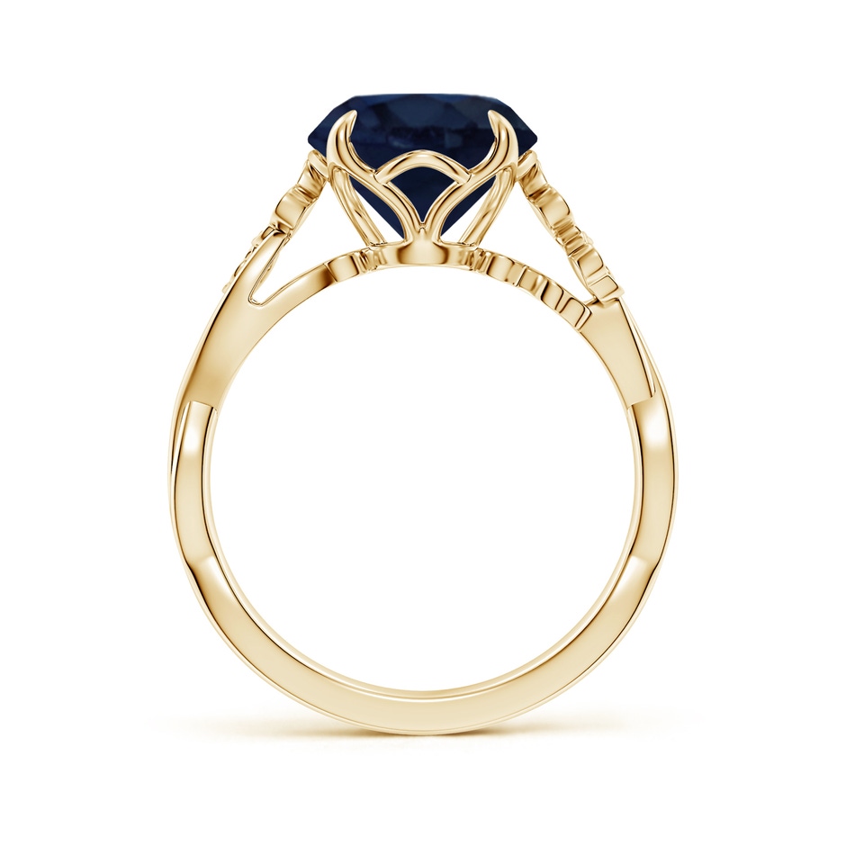 9mm A Nature-Inspired Round Blue Sapphire Floral Engagement Ring in Yellow Gold side 199