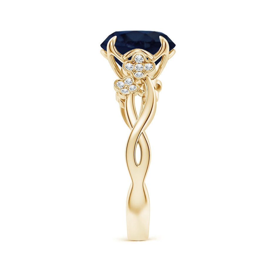 9mm A Nature-Inspired Round Blue Sapphire Floral Engagement Ring in Yellow Gold side 299