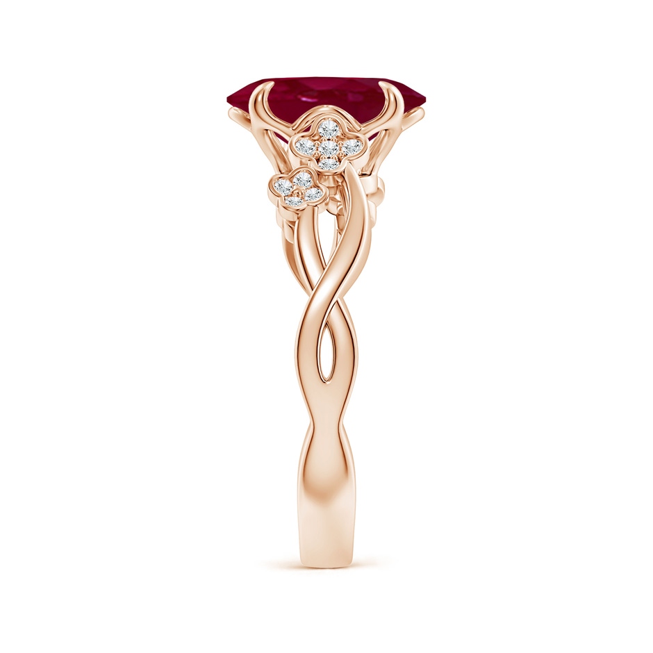 10x8mm A Nature-Inspired Oval Ruby Floral Engagement Ring in 18K Rose Gold side 299