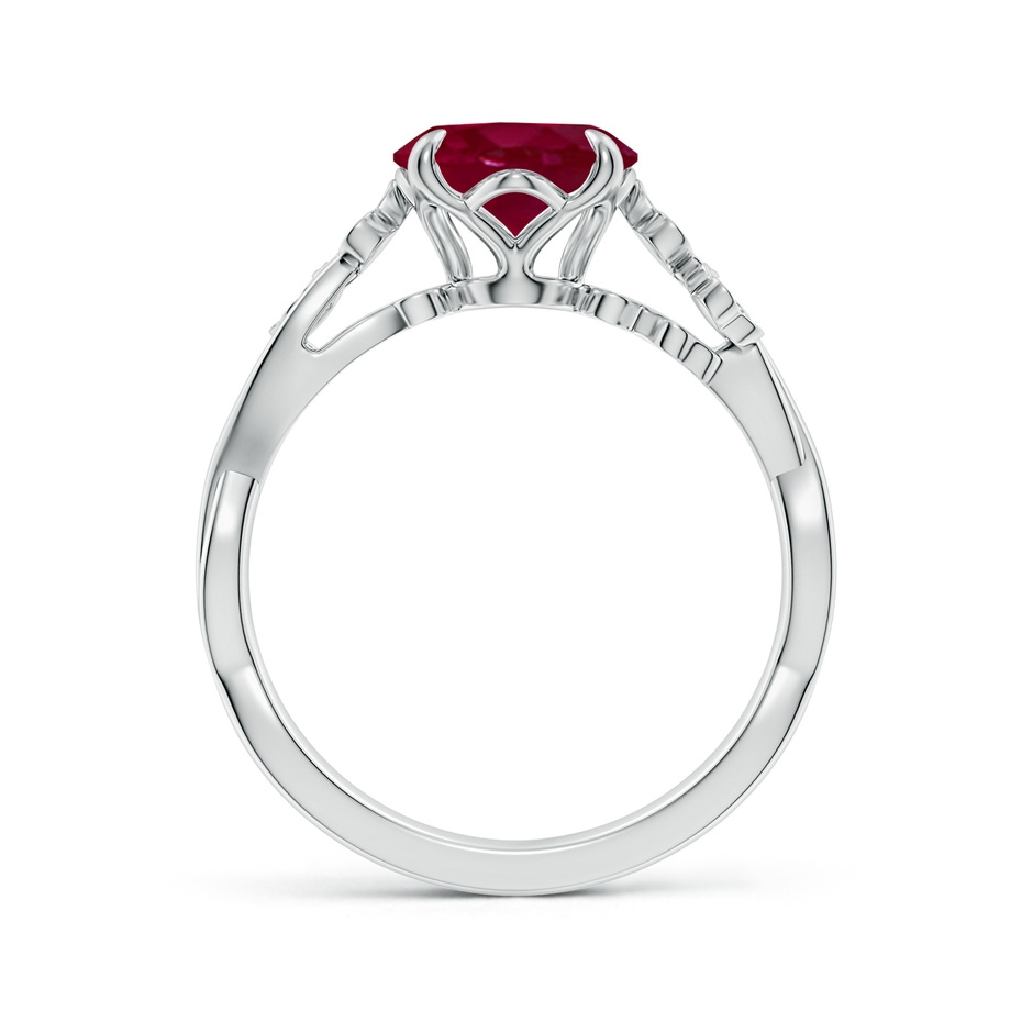 10x8mm A Nature-Inspired Oval Ruby Floral Engagement Ring in White Gold side 199