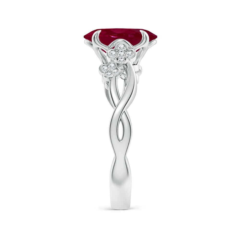 10x8mm A Nature-Inspired Oval Ruby Floral Engagement Ring in White Gold side 299