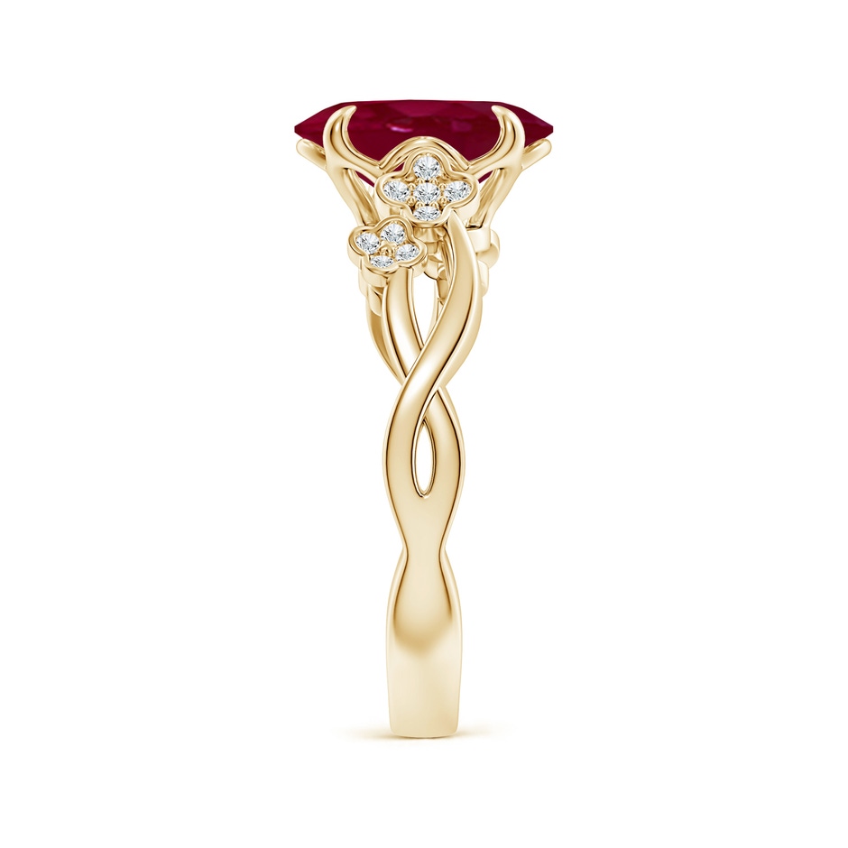 10x8mm A Nature-Inspired Oval Ruby Floral Engagement Ring in Yellow Gold side 299