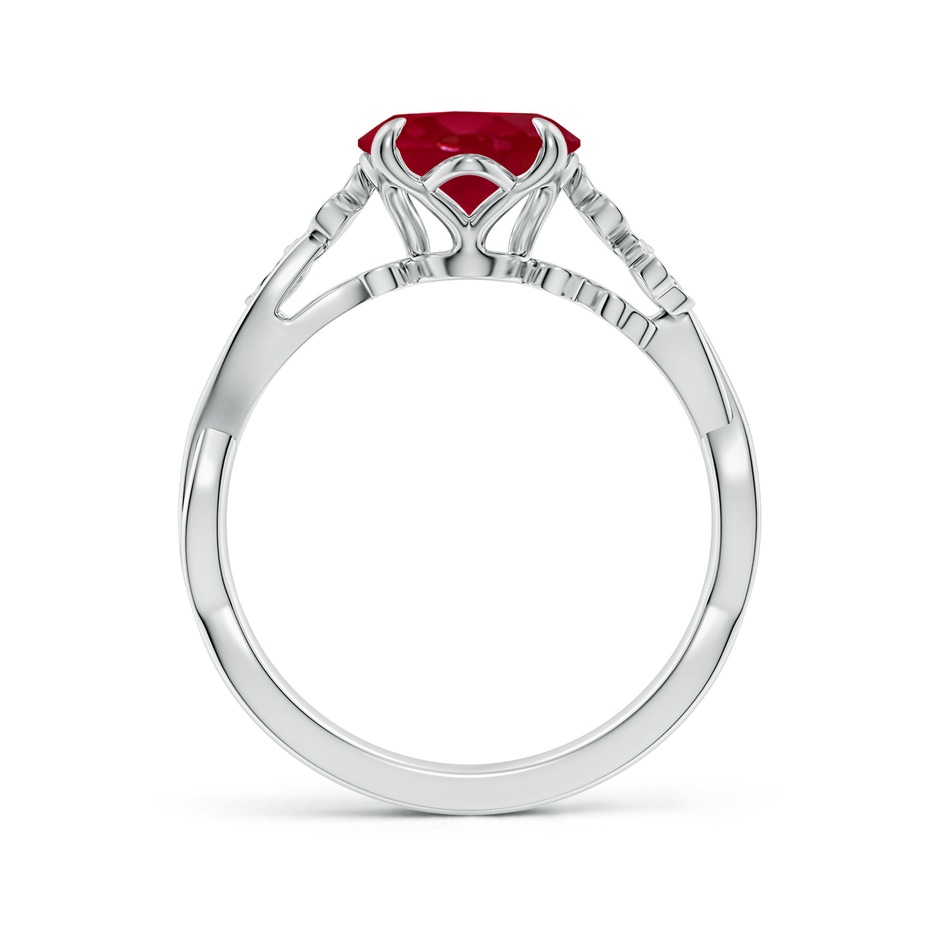 10x8mm AA Nature-Inspired Oval Ruby Floral Engagement Ring in P950 Platinum side 199