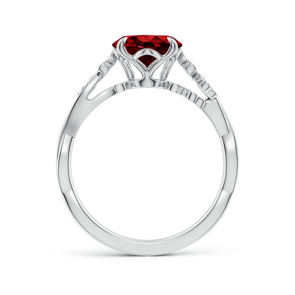 10x8mm AAAA Nature-Inspired Oval Ruby Floral Engagement Ring in White Gold side 199