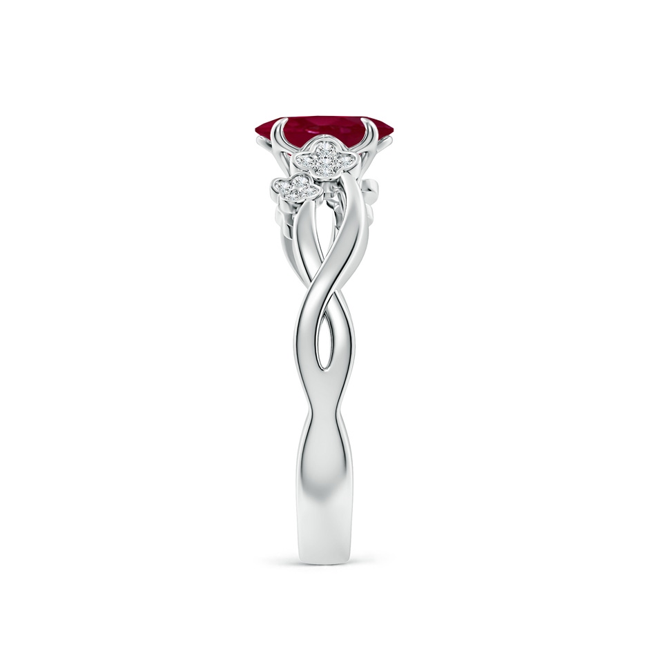 7x5mm A Nature-Inspired Oval Ruby Floral Engagement Ring in White Gold side 299