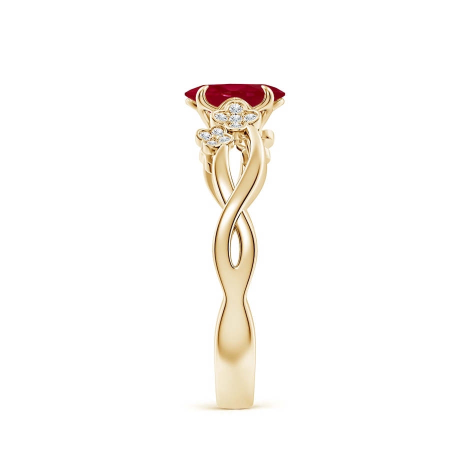 7x5mm AA Nature-Inspired Oval Ruby Floral Engagement Ring in Yellow Gold side 299