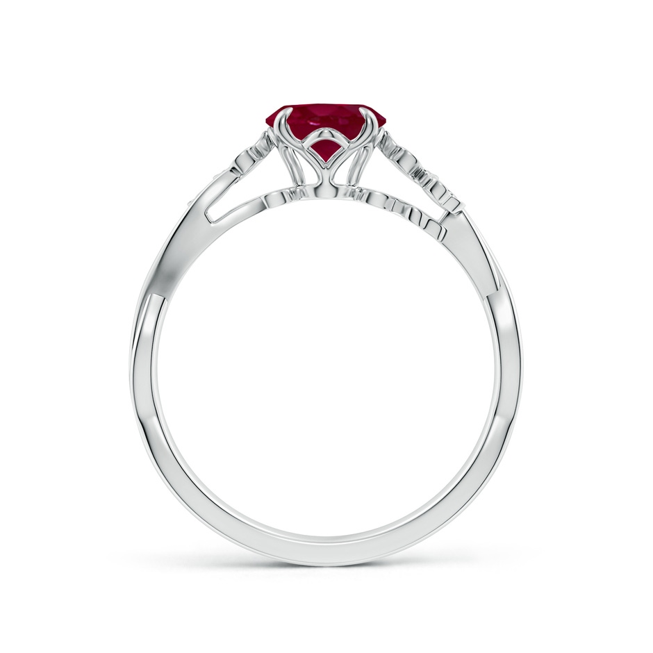 8x6mm A Nature-Inspired Oval Ruby Floral Engagement Ring in White Gold side 199