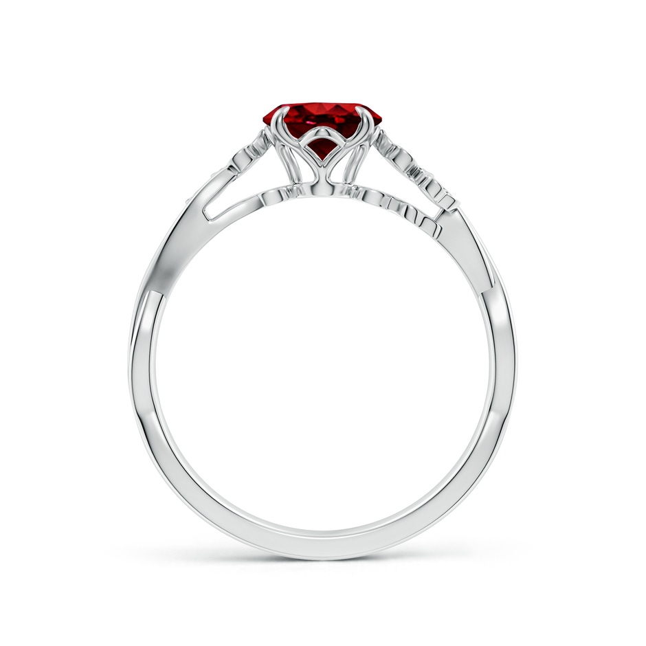 8x6mm AAAA Nature-Inspired Oval Ruby Floral Engagement Ring in P950 Platinum side 199