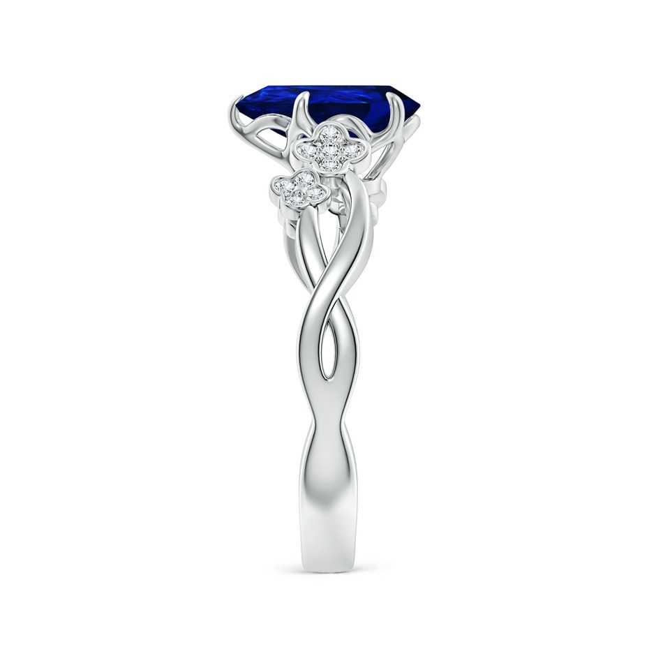 9x7mm Lab-Grown Nature-Inspired Pear Blue Sapphire Floral Engagement Ring in 18K White Gold side 299