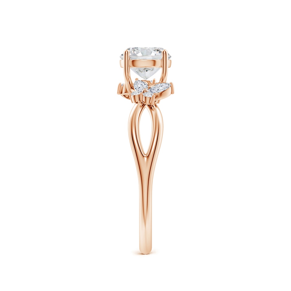 5.9mm HSI2 Round Diamond Butterfly Engagement Ring in Rose Gold side 299