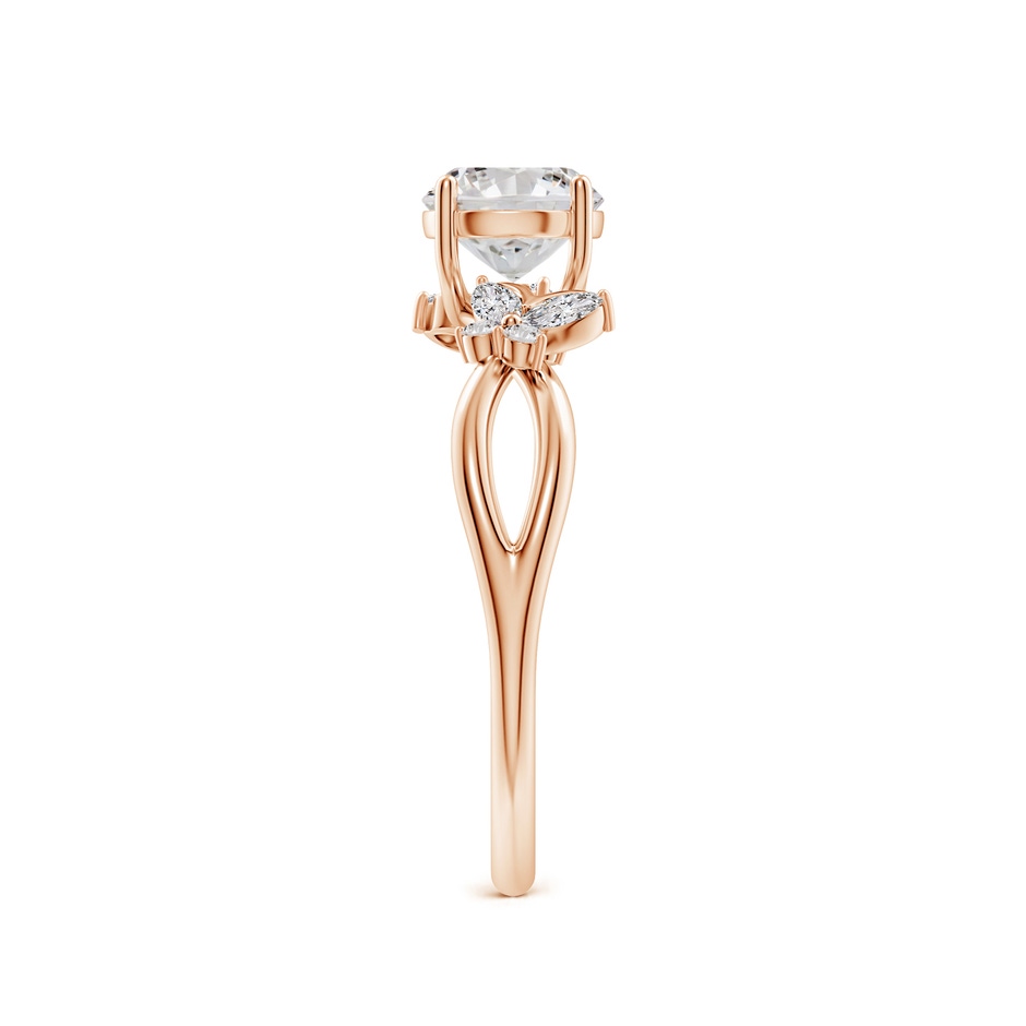 5.9mm IJI1I2 Round Diamond Butterfly Engagement Ring in Rose Gold side 299