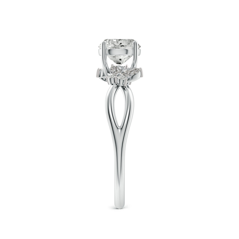 5.9mm KI3 Round Diamond Butterfly Engagement Ring in P950 Platinum side 299