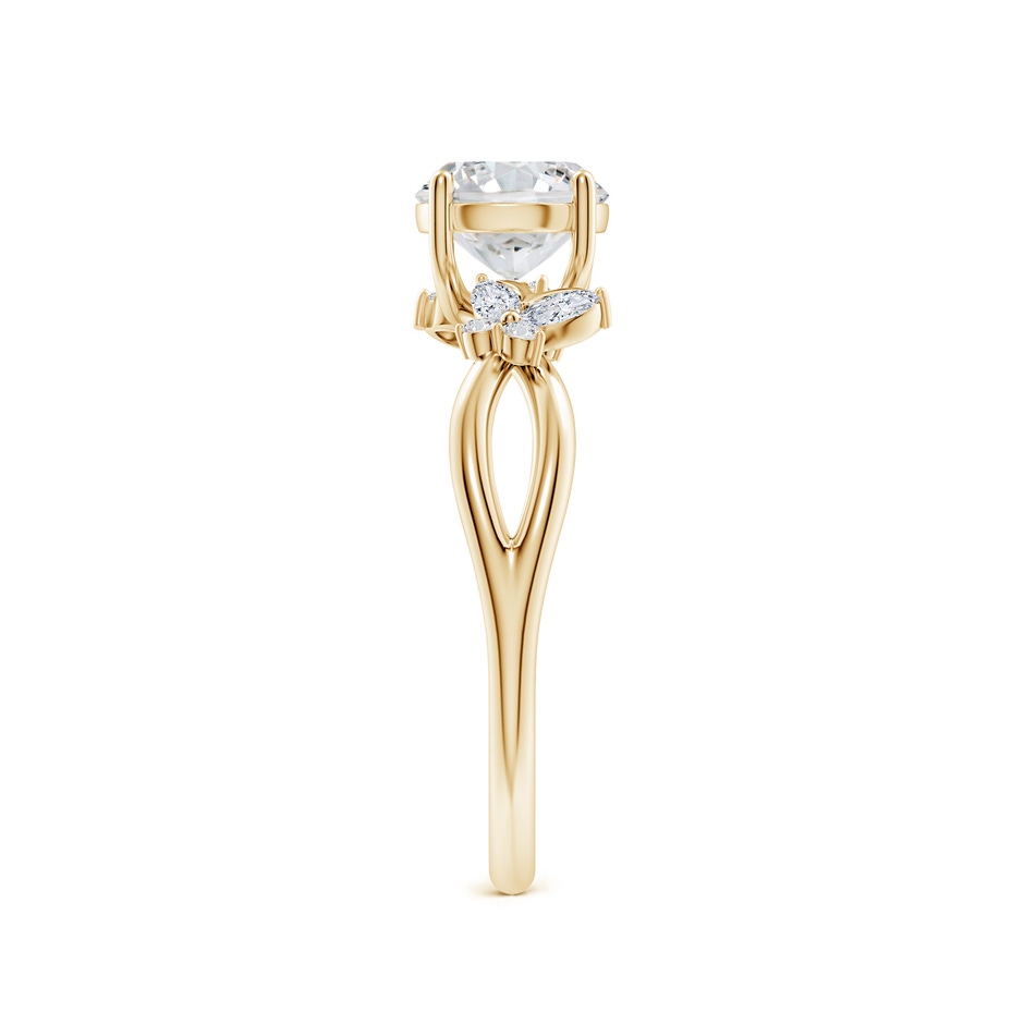 6.4mm HSI2 Round Diamond Butterfly Engagement Ring in Yellow Gold side 299