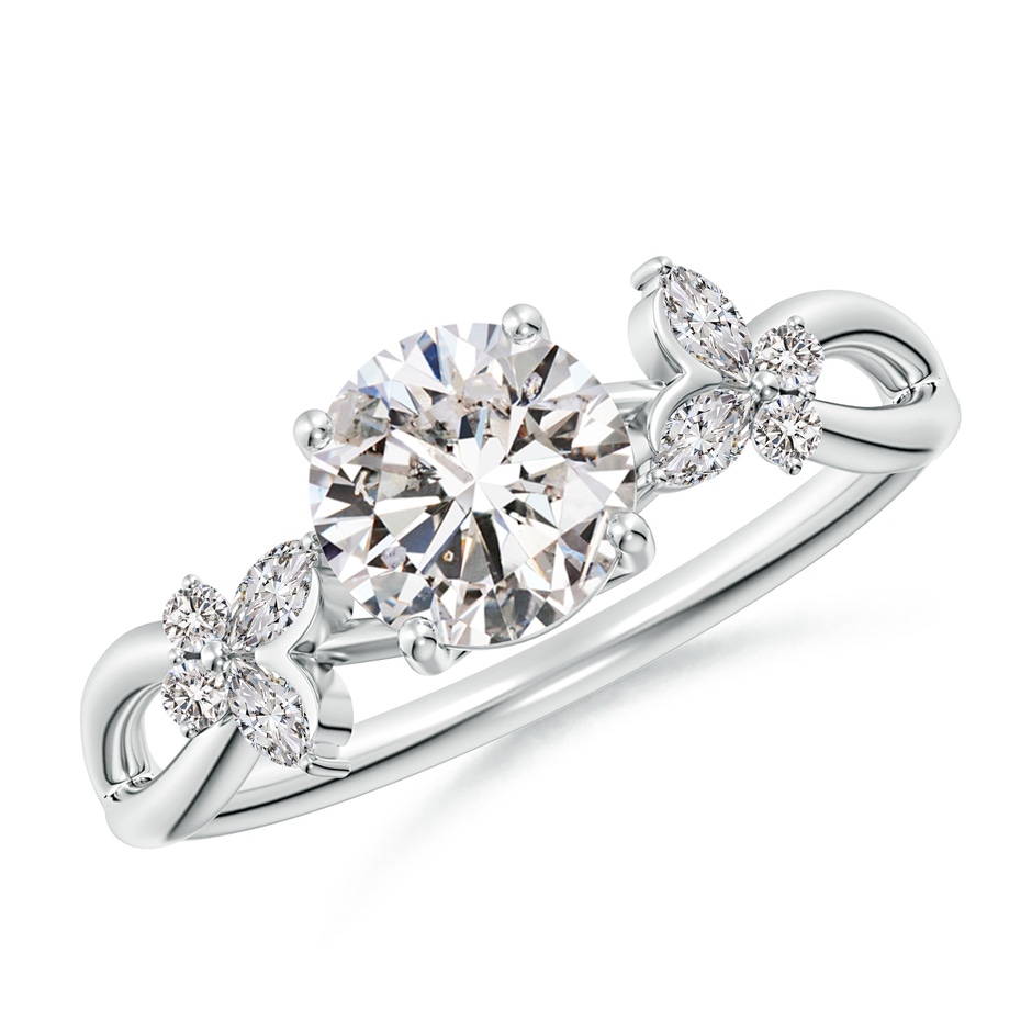 6.4mm IJI1I2 Round Diamond Butterfly Engagement Ring in P950 Platinum 