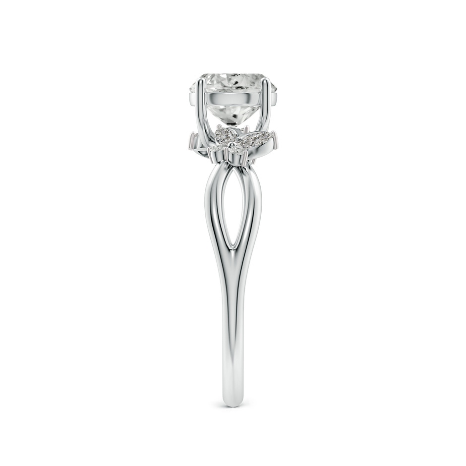 6.4mm KI3 Round Diamond Butterfly Engagement Ring in P950 Platinum side 299