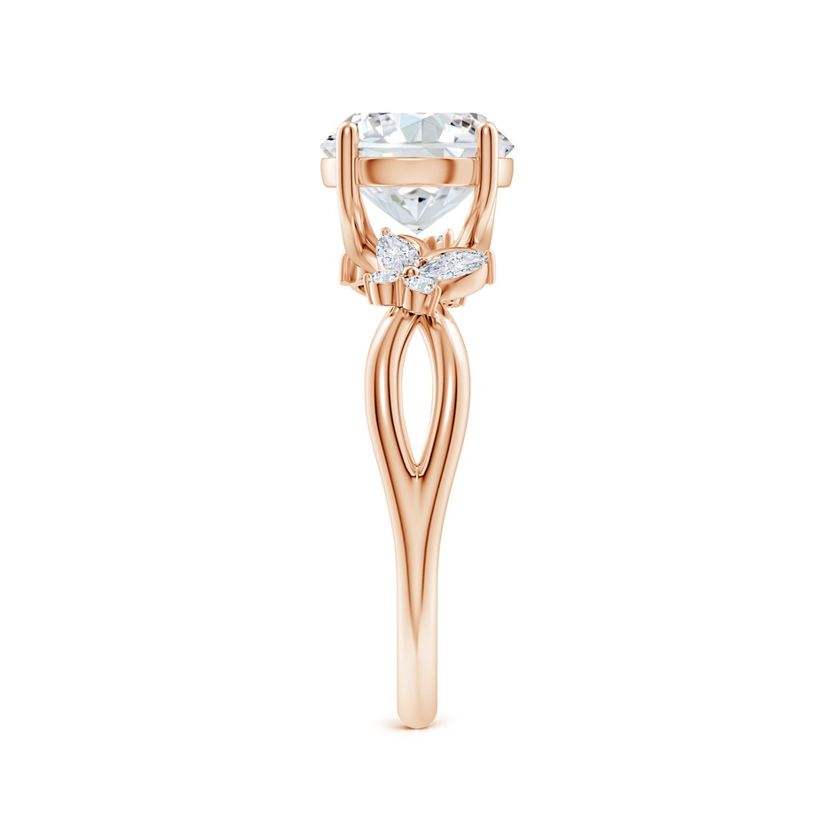 8mm GVS2 Round Diamond Butterfly Engagement Ring in 18K Rose Gold side 299