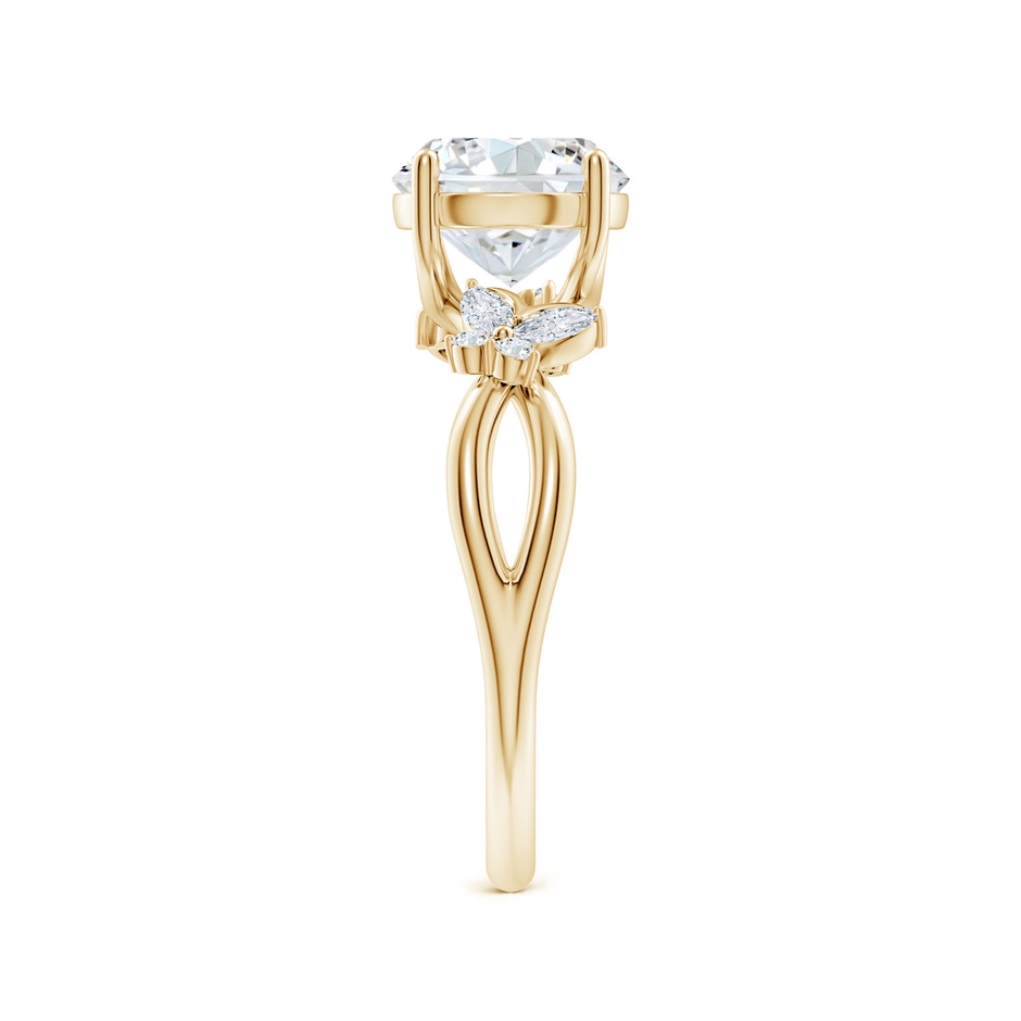 8mm GVS2 Round Diamond Butterfly Engagement Ring in Yellow Gold side 299