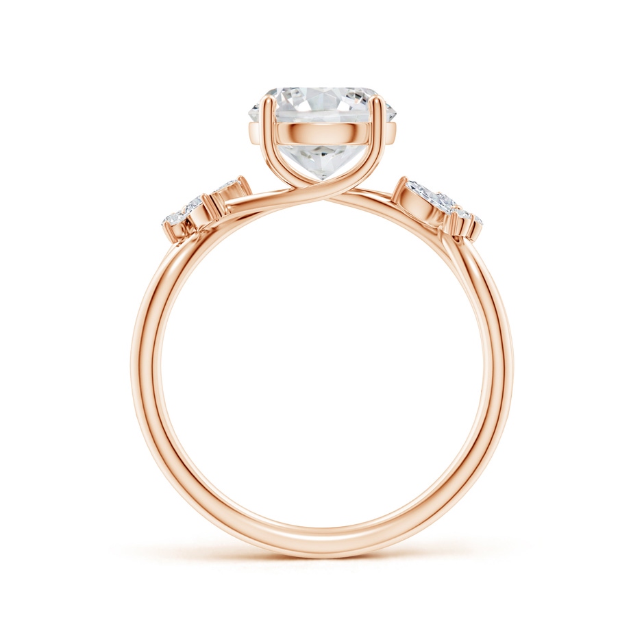 8mm HSI2 Round Diamond Butterfly Engagement Ring in Rose Gold side 199