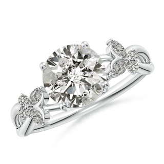 8mm KI3 Round Diamond Butterfly Engagement Ring in P950 Platinum