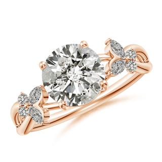 8mm KI3 Round Diamond Butterfly Engagement Ring in Rose Gold